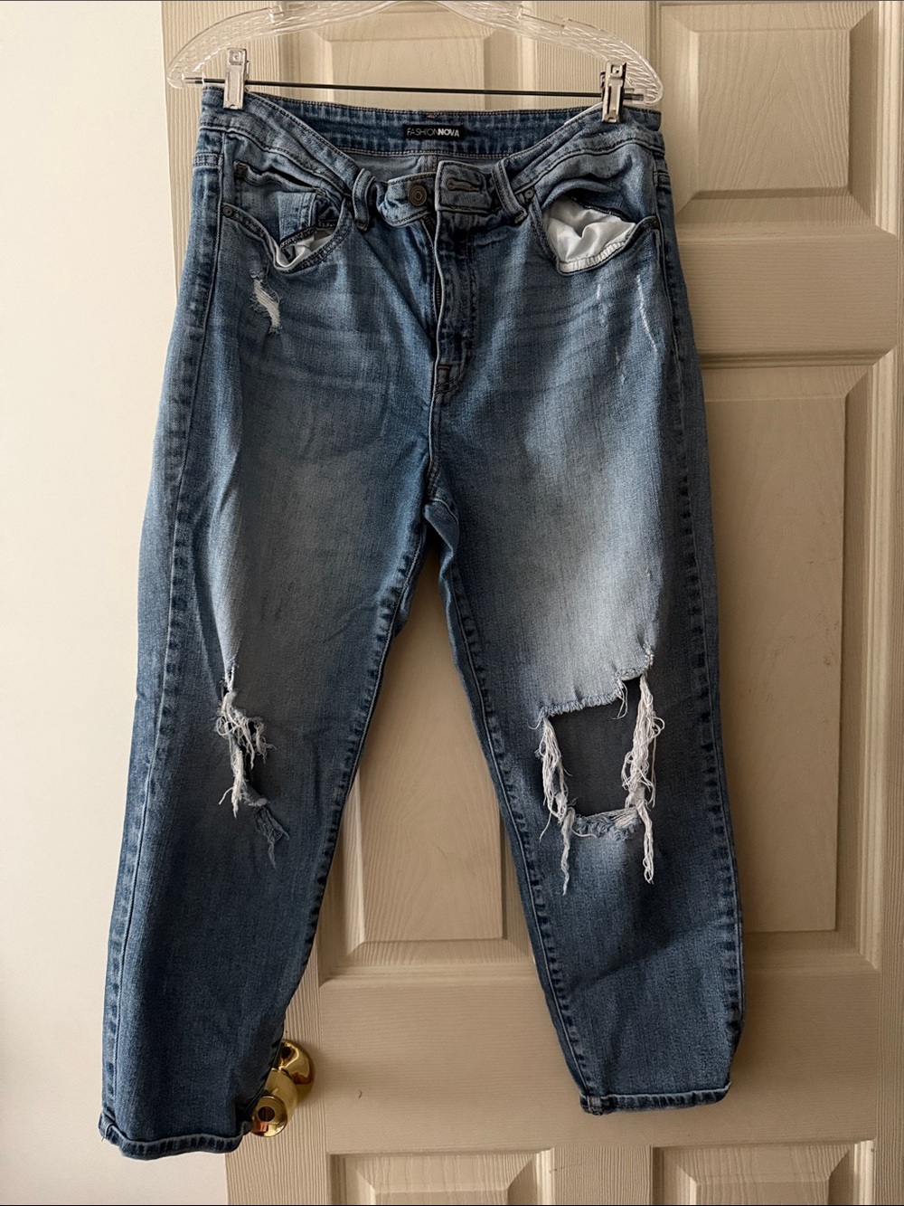 Fashion Nova womenβs distressed Jeans